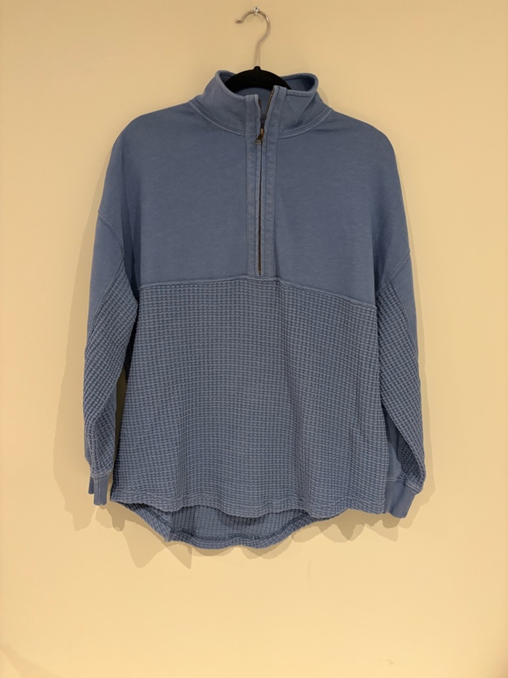 American Eagle Outfitters Oversized Half-Zip Pullover Sweater - Light Blue
